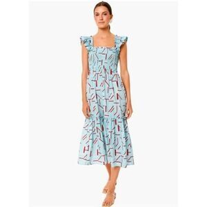 Tuckernuck Blue and Red Patterned Maxi Dress